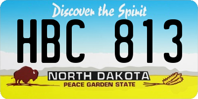 ND license plate HBC813