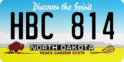 ND license plate HBC814