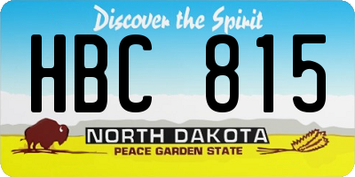 ND license plate HBC815