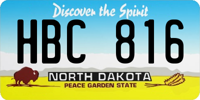 ND license plate HBC816