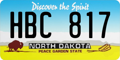 ND license plate HBC817