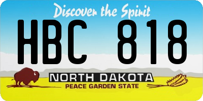 ND license plate HBC818