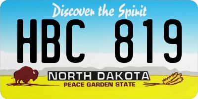 ND license plate HBC819