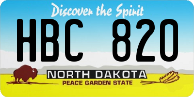 ND license plate HBC820