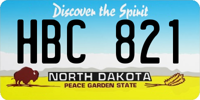 ND license plate HBC821