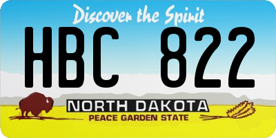 ND license plate HBC822