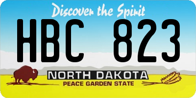 ND license plate HBC823