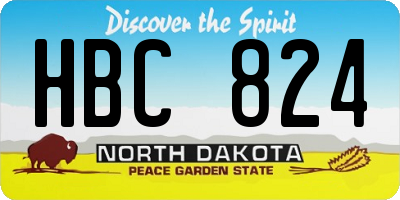 ND license plate HBC824