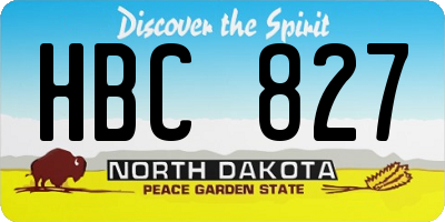 ND license plate HBC827