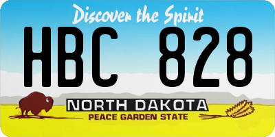 ND license plate HBC828