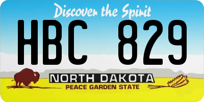 ND license plate HBC829