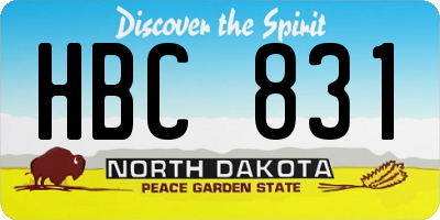 ND license plate HBC831