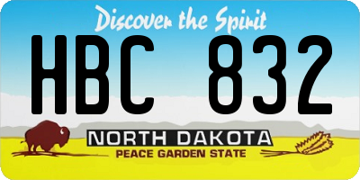 ND license plate HBC832