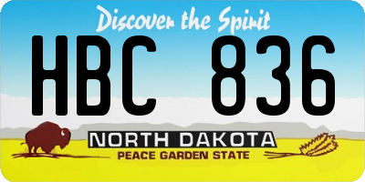 ND license plate HBC836