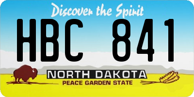 ND license plate HBC841