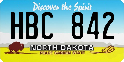 ND license plate HBC842