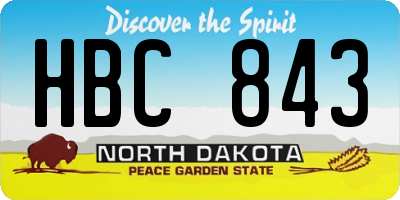 ND license plate HBC843