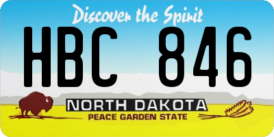 ND license plate HBC846