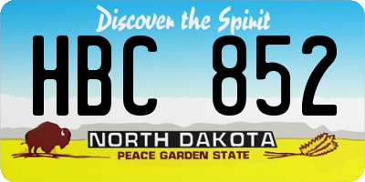 ND license plate HBC852