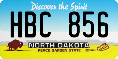 ND license plate HBC856