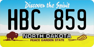 ND license plate HBC859