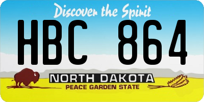 ND license plate HBC864