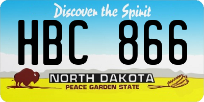 ND license plate HBC866