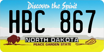 ND license plate HBC867