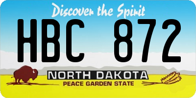 ND license plate HBC872