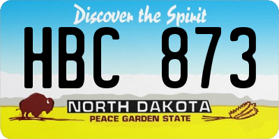 ND license plate HBC873