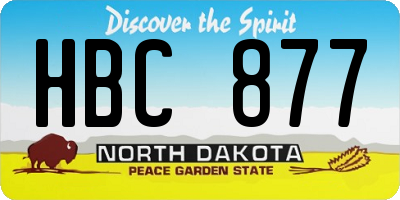 ND license plate HBC877