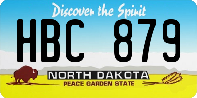 ND license plate HBC879