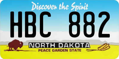 ND license plate HBC882