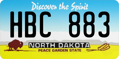 ND license plate HBC883