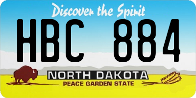 ND license plate HBC884