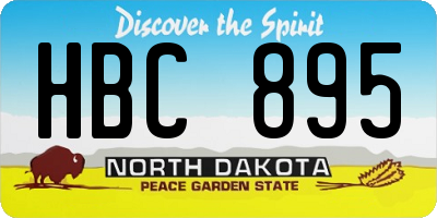 ND license plate HBC895