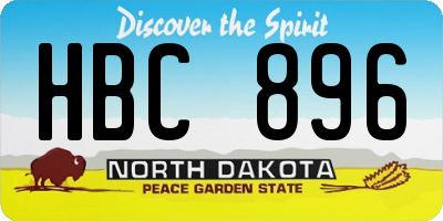 ND license plate HBC896