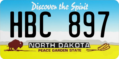 ND license plate HBC897