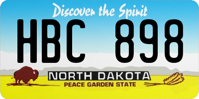 ND license plate HBC898