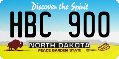 ND license plate HBC900