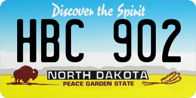 ND license plate HBC902