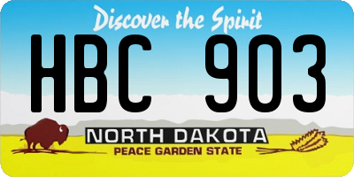 ND license plate HBC903