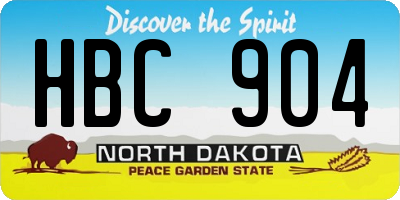 ND license plate HBC904