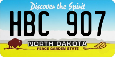 ND license plate HBC907