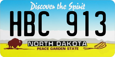 ND license plate HBC913