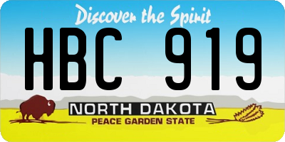 ND license plate HBC919