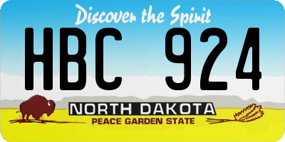 ND license plate HBC924