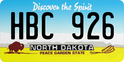 ND license plate HBC926