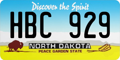 ND license plate HBC929