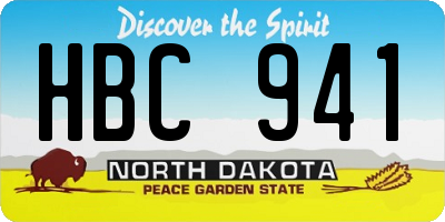 ND license plate HBC941